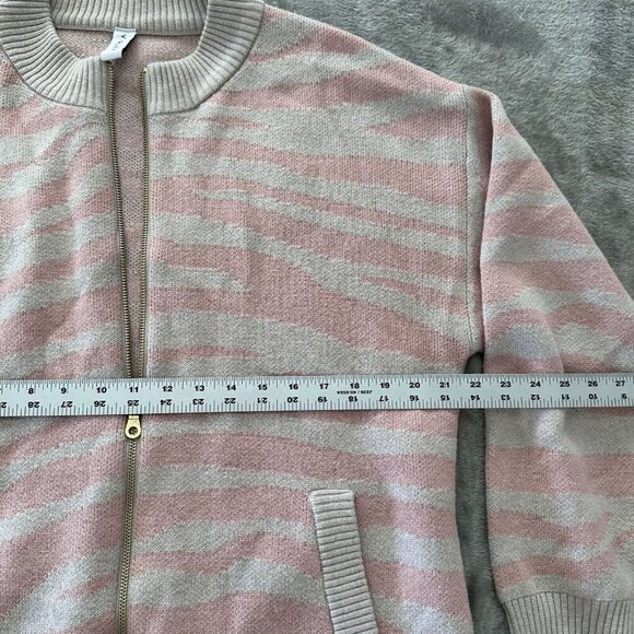 Varley Mayberry Zebra Print Full Zip Sweater Merino Wool MEDIUM - Picture 6 of 8